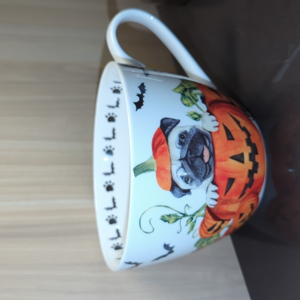 Portobello By Design Pumpkin Pug Bone China Mug Large